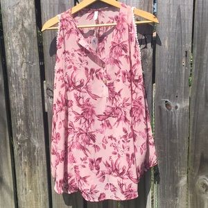 Pinkblush Sheer Pink Floral Flower Detail Drapey Blouse Sz M New